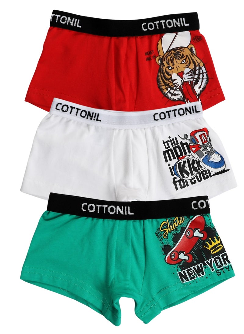 COTTONIL Pack of 3 Cotton Turbo Boxer For Boys  - Image 1