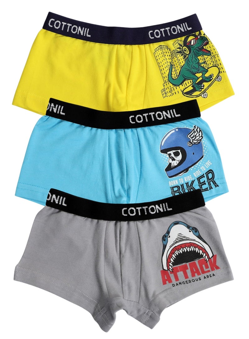 COTTONIL Pack of 3 Cotton Turbo Boxer For Boys  - Image 2