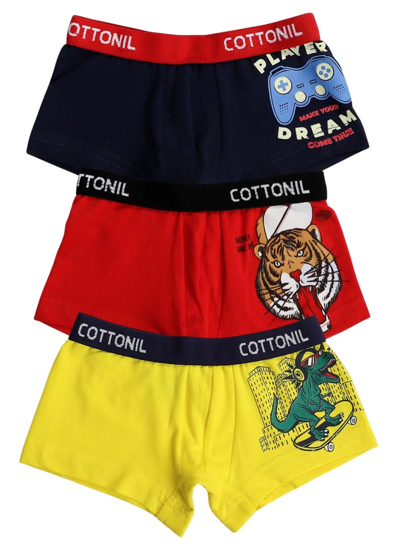 COTTONIL Pack of 3 Cotton Turbo Boxer For Boys  - Image 3