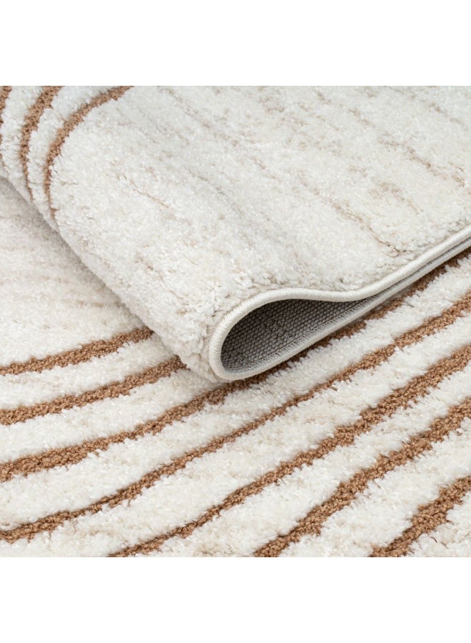 DANUBE HOME La Perle Modern Abstracts Rug |Washable Modern Rugs Style | Polypropylene+Polyester Area Rug Floor Covering | Indoor Carpet For Living Room Dining Bedroom 160X230cm-White Rust-231200400525 - Image 3