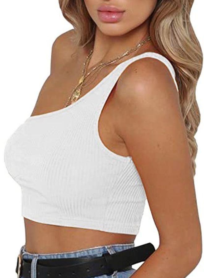 Mei Stylish Women's Seamless One Shoulder Gym Fitness Yoga Workout Sports Crop Bra Top Tee - Image 2