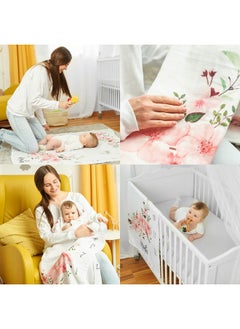 Baby Milestone Blanket Cotton Muslin Swaddle Blanket Monthly Photo Mat For Newborn Girl Cherry Blossom Flowers Personalised Baby Shower Present For New Mums Age Mat Includes Wooden Frames - pzsku/Z9E603A12C6E5F8585042Z/45/_/1720104144/7ccd0030-c861-4767-85f1-cb6601865c39