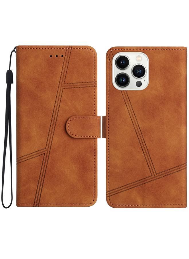 S-TOP Case For iPhone 16 Pro Skin-feel Stitching Leather Phone Case - Image 1