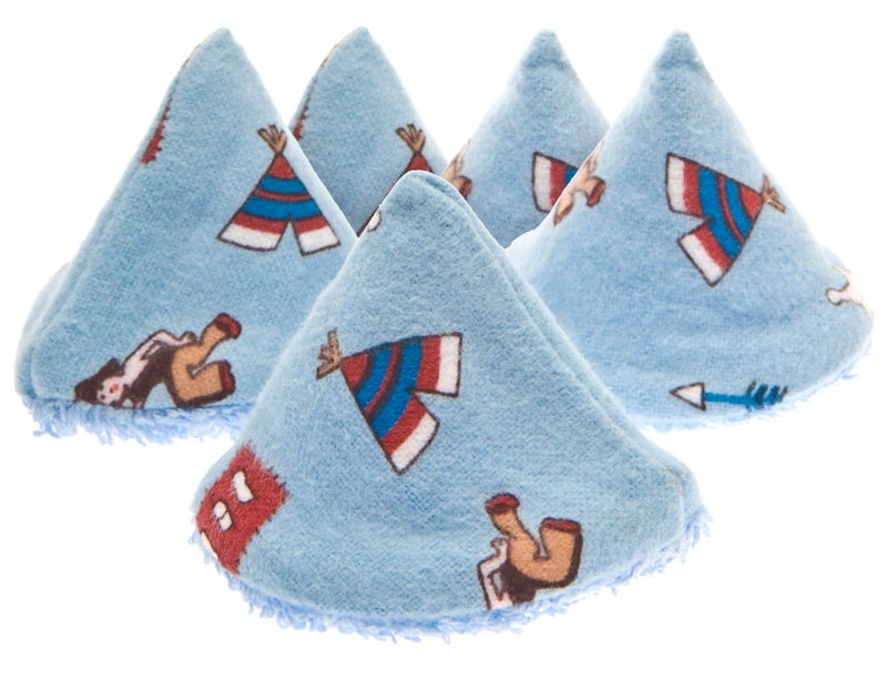 Beba Bean Washable Cotton Pee-Pee Teepees That Shield Baby Boys Pee During Diaper Changes. Makes a Great add-on Gift for a Baby Shower Thanks to its Fun, Gift-Ready Store Packaging. 5 Pack. Western - Image 1