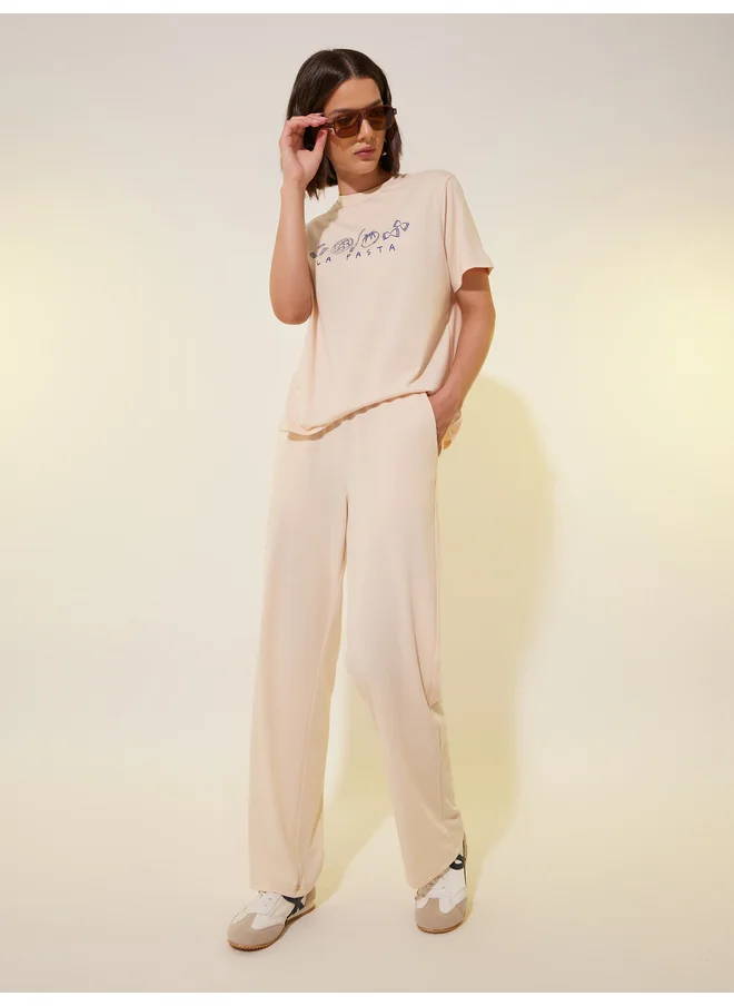 Take Two Take Two Graphic Printed Short Sleeve T-Shirt and Pants Co-Ords