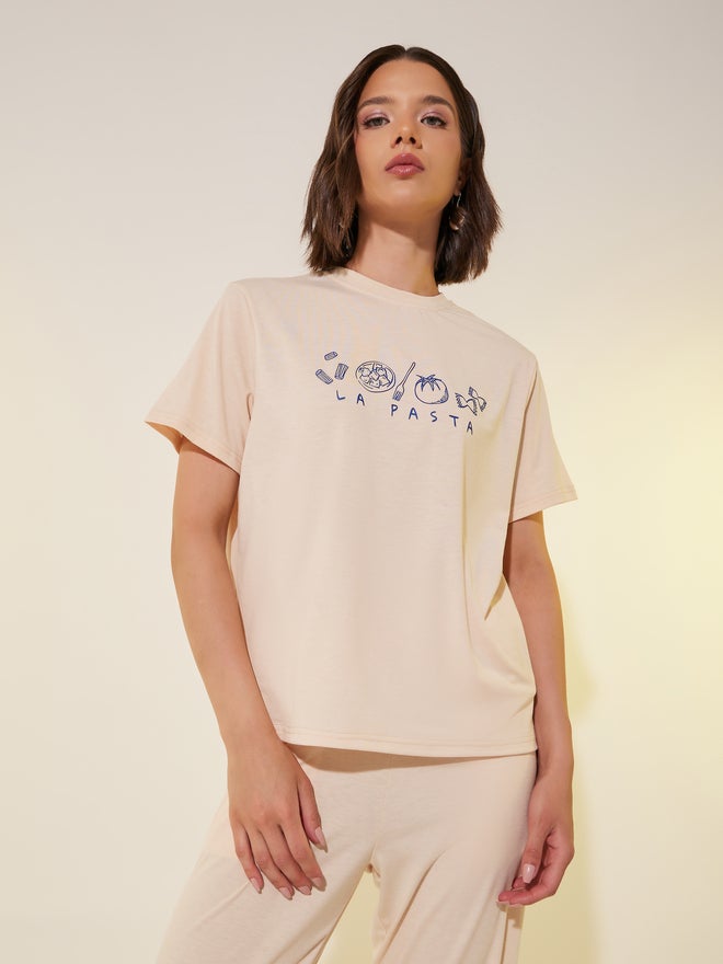 Take Two Take Two Graphic Printed Short Sleeve T-Shirt and Pants Co-Ords  - Image 3