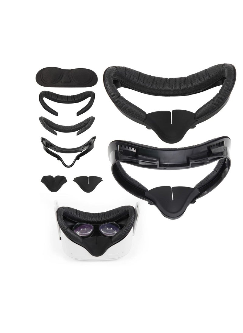 Generic Comfortable and Stretchy VR Facial Vent Soft Interface Bracket with Anti-Leakage Light PU Leather Foam Face Replacement Pads Custom Comfort 6-in-1 Accessories for Oculus Quest 2  - Image 1