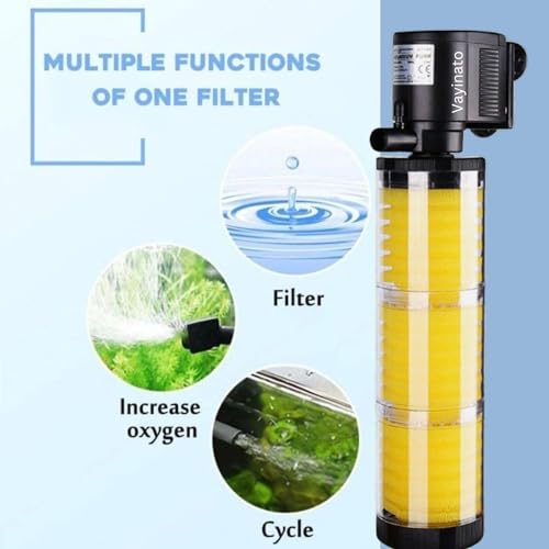 VAYINATO RS Electricals RS-3320F Liquid 4 Layer Sponge Internal Filter | Suits Up to 3 Feet Aquarium Fish Tank | Power : 30W | Output : 1800 L/H - Image 5