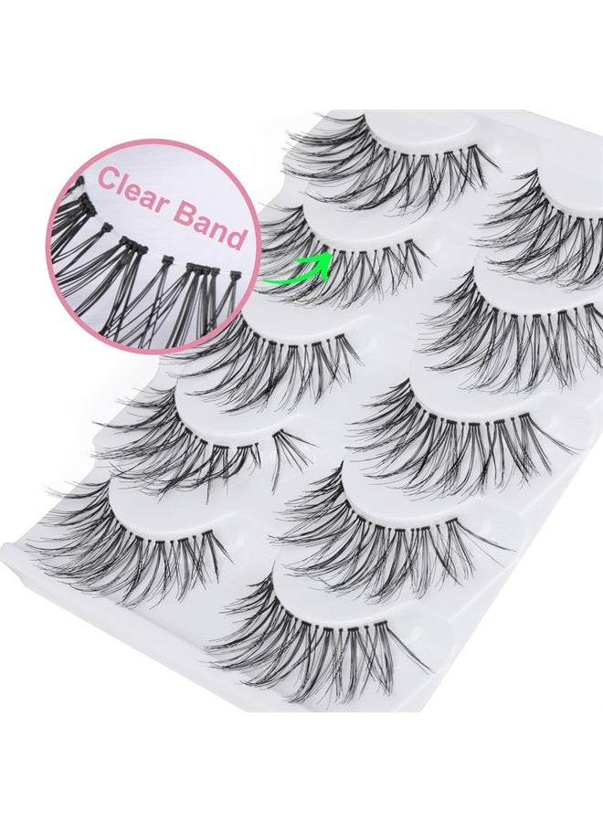 LANFLOWER False Eyelashes Glamour Fake Lashes Reusable 100% Handmade (5 Pairs) - Image 5
