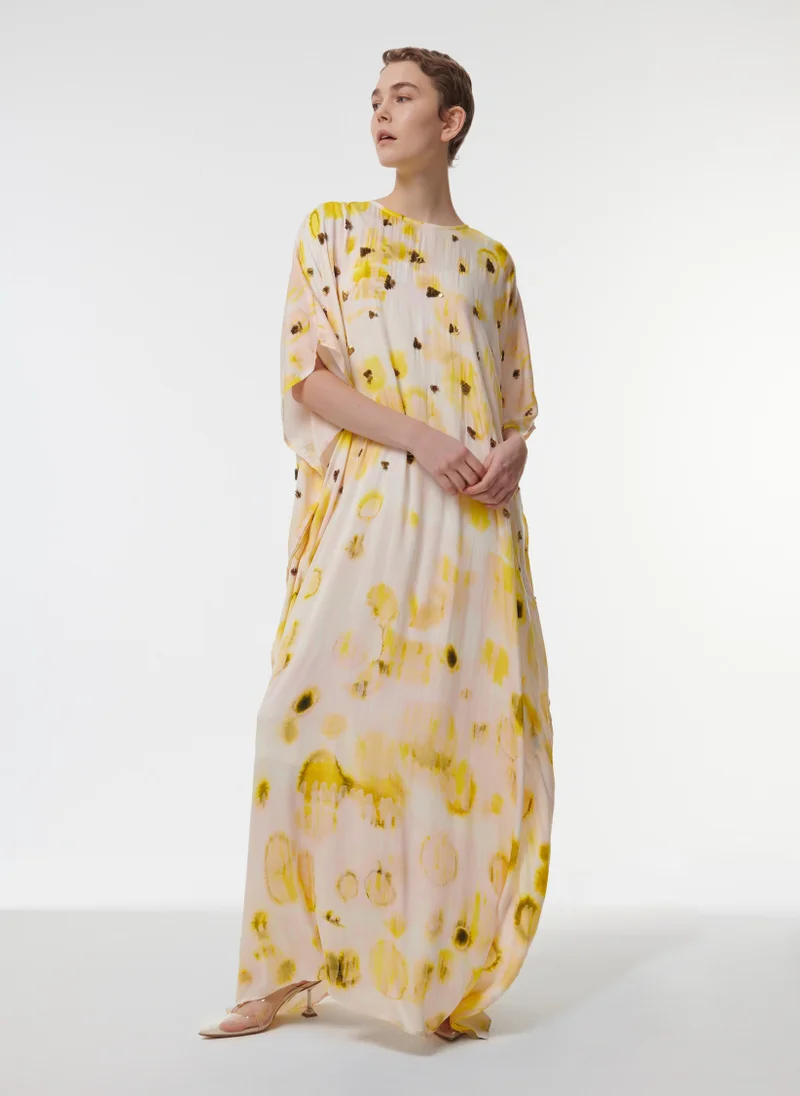 leem Embellished Dappled Print Kaftan