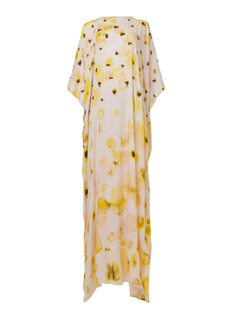 leem Embellished Dappled Print Kaftan
