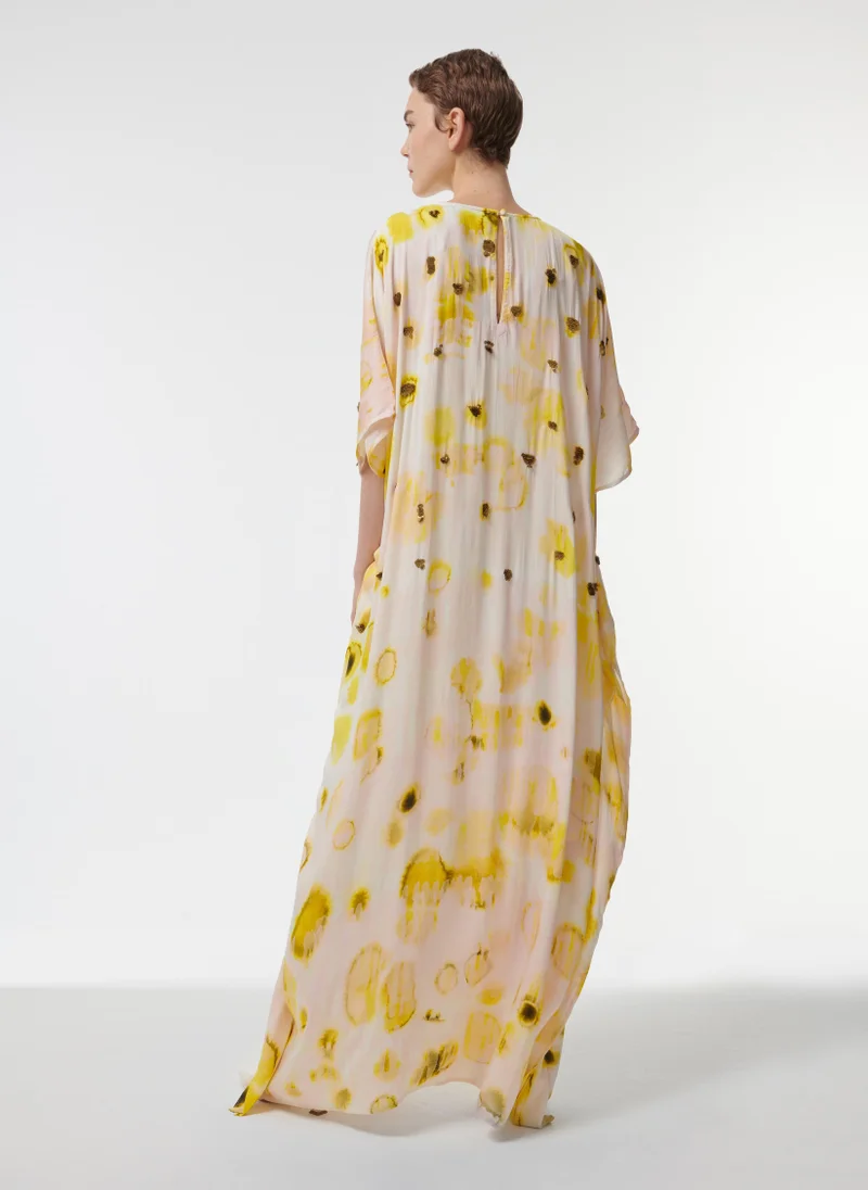 leem Embellished Dappled Print Kaftan