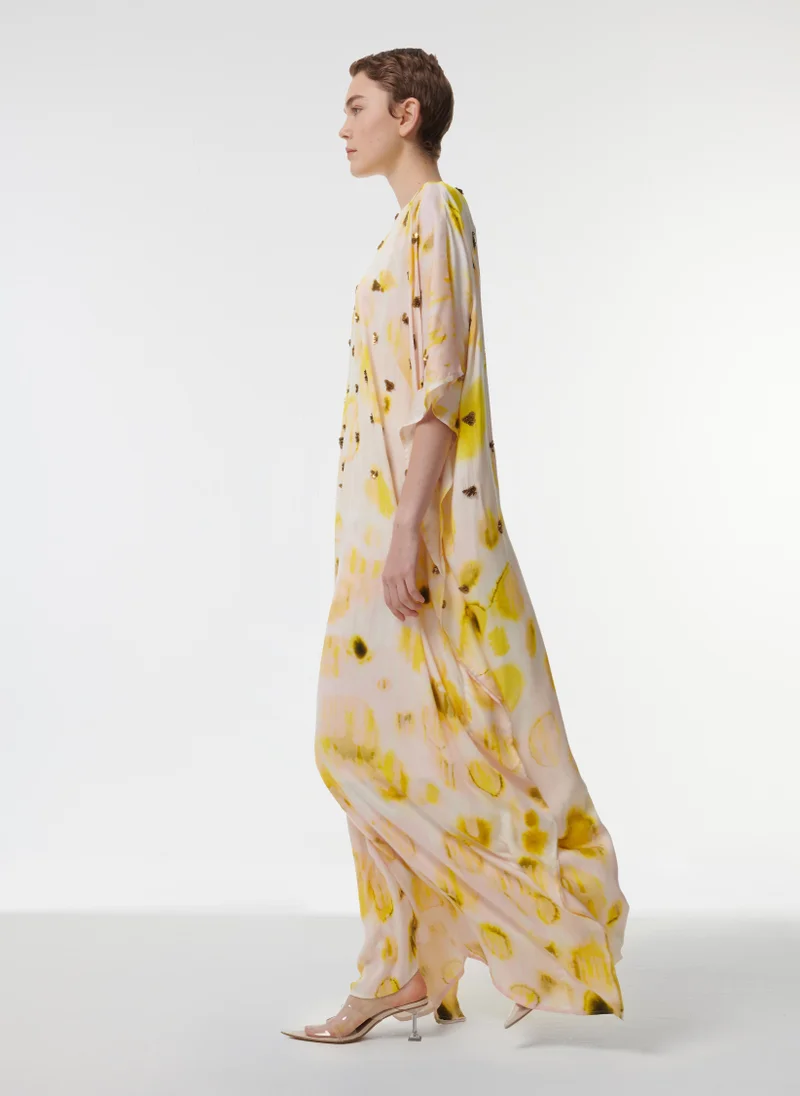 leem Embellished Dappled Print Kaftan