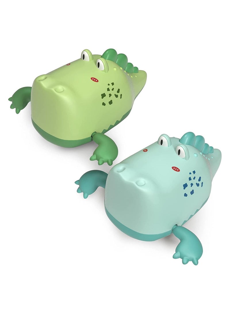 واي آند دي Baby Bath Toys, Floating Wind-up Gator Swimming Pool Games Water Play Gift for Bathtub Shower Beach Infant Kids Age 3 4 5 6 Years Old, Cartoon Big Crocodile Bathroom Toy (2PCS) - Image 1