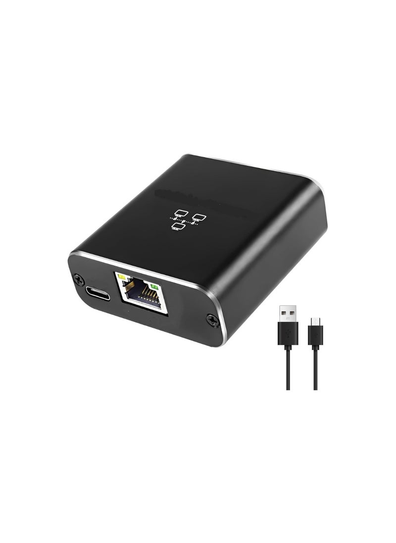 Generic Ethernet Splitter 1 to 2 – 2-Port Gigabit Network Switch 1000Mbps with Type-C Power Cable for PC, Router, TV, ADSL, Set-Top Box  - Image 1