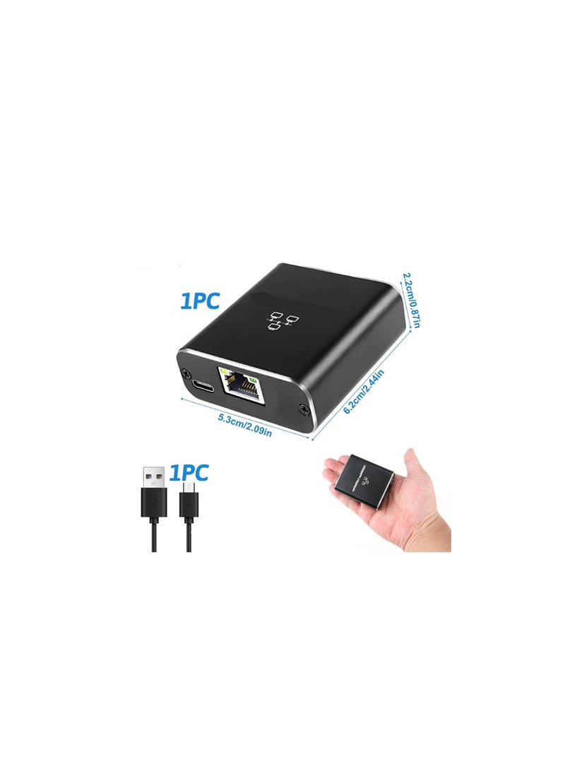 Generic Ethernet Splitter 1 to 2 – 2-Port Gigabit Network Switch 1000Mbps with Type-C Power Cable for PC, Router, TV, ADSL, Set-Top Box  - Image 2