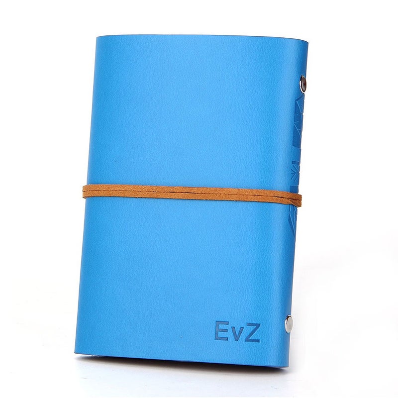 EvZ Vintage Blue PU Leather Cover Loose Leaf Blank Notebook Journal Diary Gift - Image 2