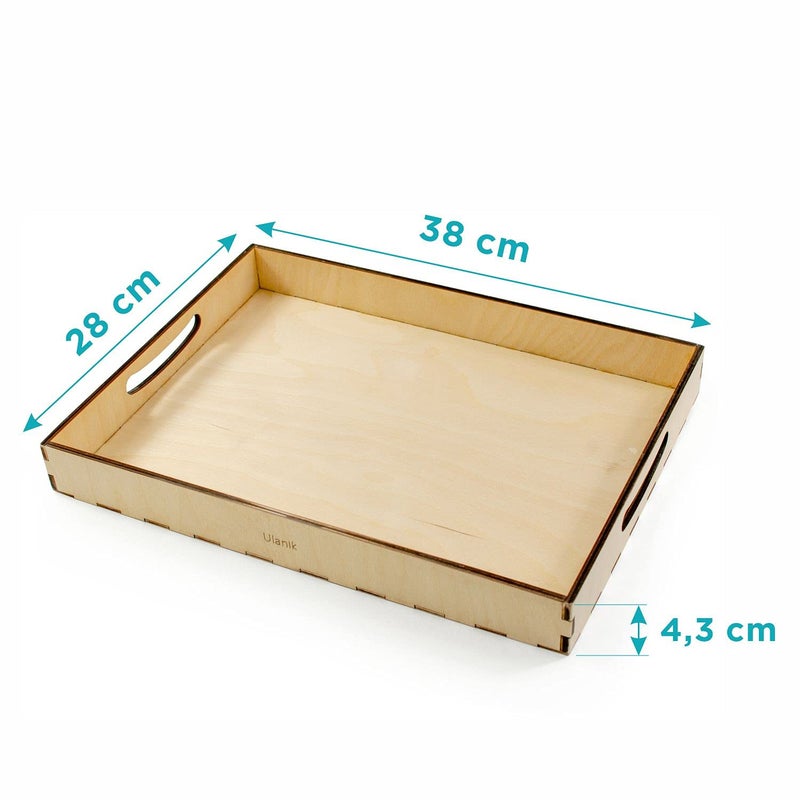 Ulanik Sorting Tray Toddler Montessori Toys for 3 Year Old + Kids Wooden Montessori Tray for Preschool Learning Color Sorting and Counting - No Sections - Image 2