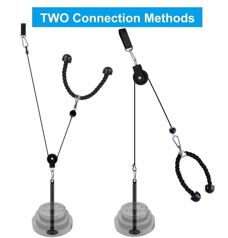 LFJ LAT Pull Down and Lift Weight Pulley System Cable Machine Pulley Attachment for Triceps Pull Down, Biceps Curl, Back, Forearm, Shoulder Home Gym Equipment (Set with Tricep Rope) - Image 3