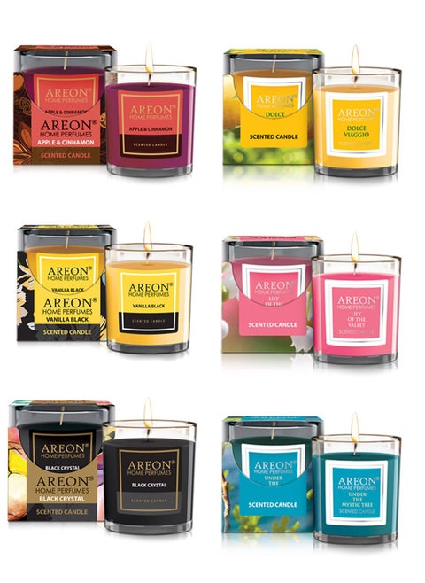 Pack of 12 Areon Scanted Candle 6 Unique Fragrances