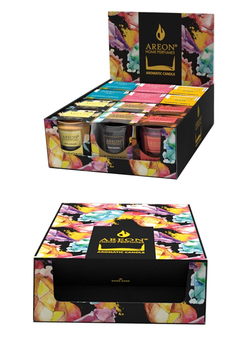 Pack of 12 Areon Scanted Candle 6 Unique Fragrances