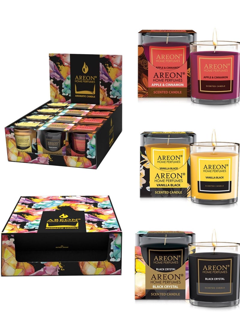 Pack of 12 Areon Scanted Candle 6 Unique Fragrances