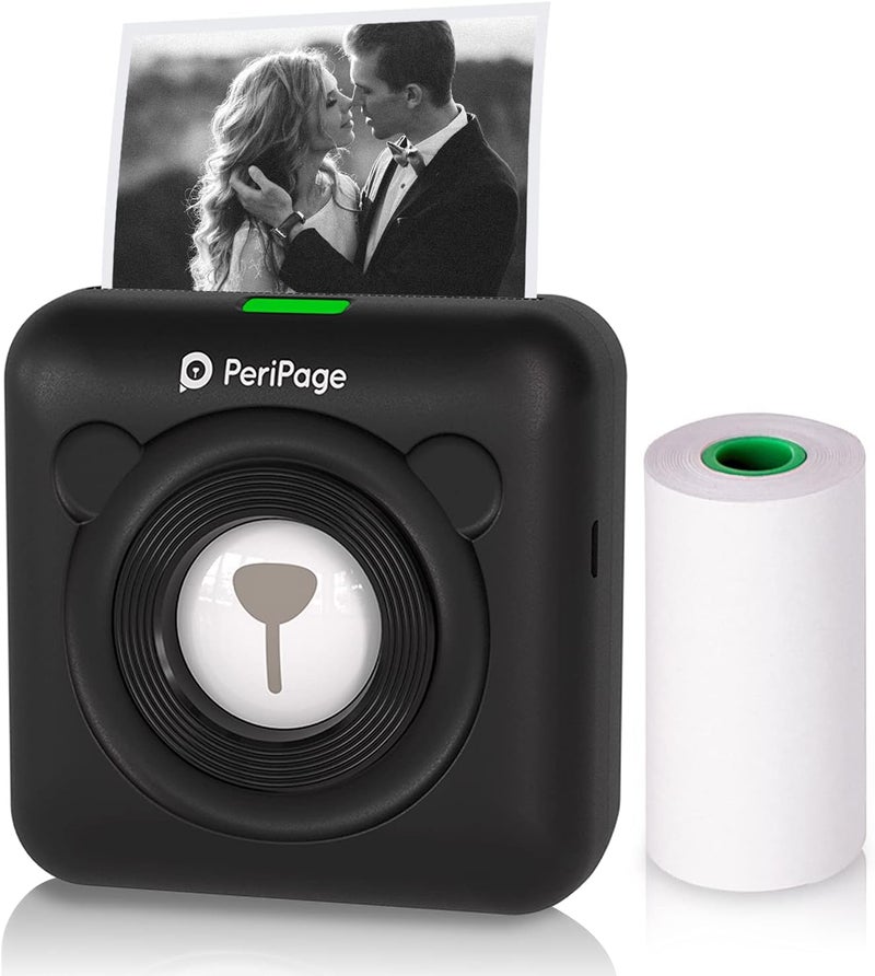 بيري بيدج طابعة A6 Mini Pocket Printer عالية الدقة 304DPI لاسلكية BT حرارية للصور والملصقات والملاحظات والمذكرات والمجلات وإيصالات الورق وطابعة فورية مع ملصقات ووظيفة الصور الواقعية المعززة (AR) وطباعة بدون حبر متوافقة مع - Image 1