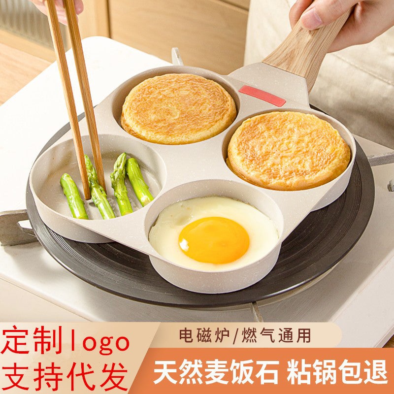 Fried Egg Pan Maifan Stone Pan Non-Stick Pan Household Four-Hole Pan Mini Breakfast Pan Fried Egg Artifact Small Pancake Pan - Image 1