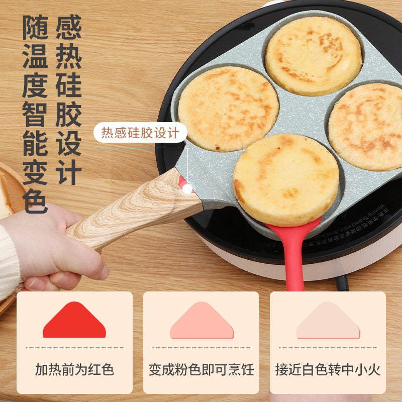 Fried Egg Pan Maifan Stone Pan Non-Stick Pan Household Four-Hole Pan Mini Breakfast Pan Fried Egg Artifact Small Pancake Pan - Image 2