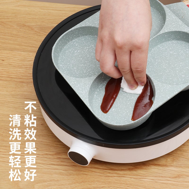 Fried Egg Pan Maifan Stone Pan Non-Stick Pan Household Four-Hole Pan Mini Breakfast Pan Fried Egg Artifact Small Pancake Pan - Image 3