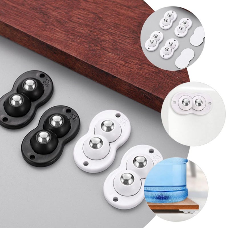 4 قطع من عجلات الكاستر المزدوجة ذاتية اللصق للصناديق وسلال المهملات، حركة سلسة - Image 4