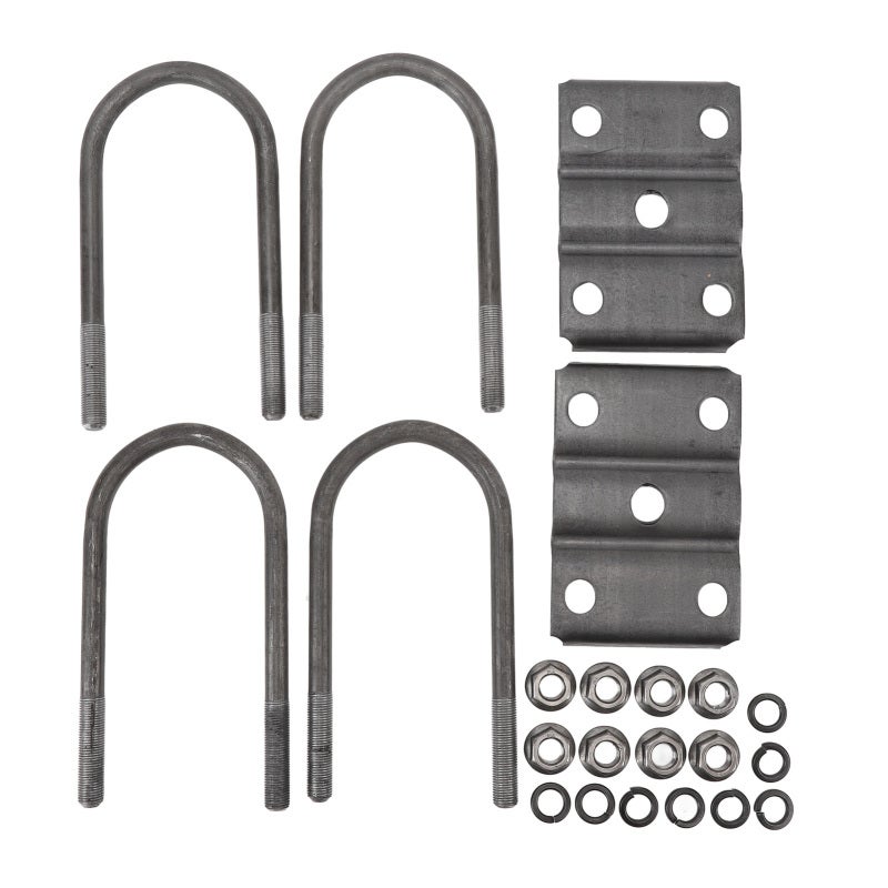 Trailer U Bolt Kit: Heavy Duty Rolled Steel, 1/2In Diameter 7In Long U Bolts With 2 Tie Plates - Enhanced Load Capacity, High Compatibility U Bolts For Leaf Springs For 3In Round 5200Lbs To 7000Lbs Tr - Image 1
