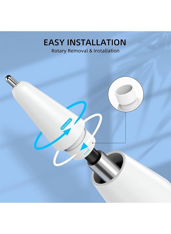 3Pcs Replacement Tips for Apple Pencil 1st/2nd Generation No Wear Out Noiseless Precise Control Stylus Tip Mute anti slip original replacement pen head for iPad Pro Pencil for Apple Pencil - White  - Image 2