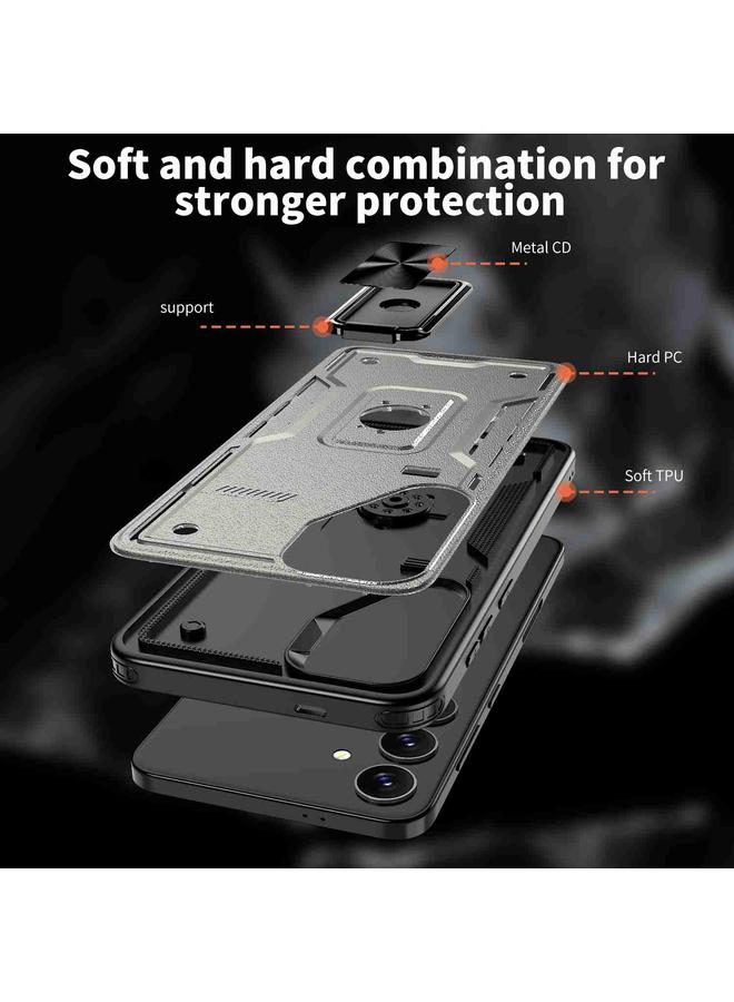 S-TOP Case For Samsung Galaxy S24+ 5G Ring Holder PC Hybrid TPU Phone Case - Image 4