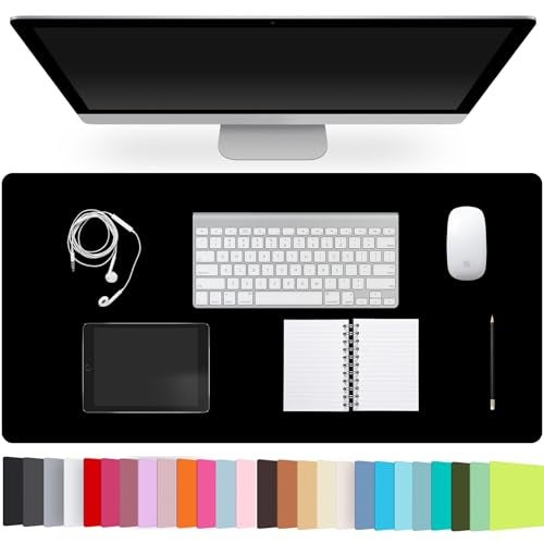 CADONO Leather Desk Pad ProtectorNonSlip Desk PadonSlip PU Leather Large Mouse PadEasy Clean Desk Protecor MatWriting Pad for Office WorkHomeDecorBlack 236 x 137 - Image 1