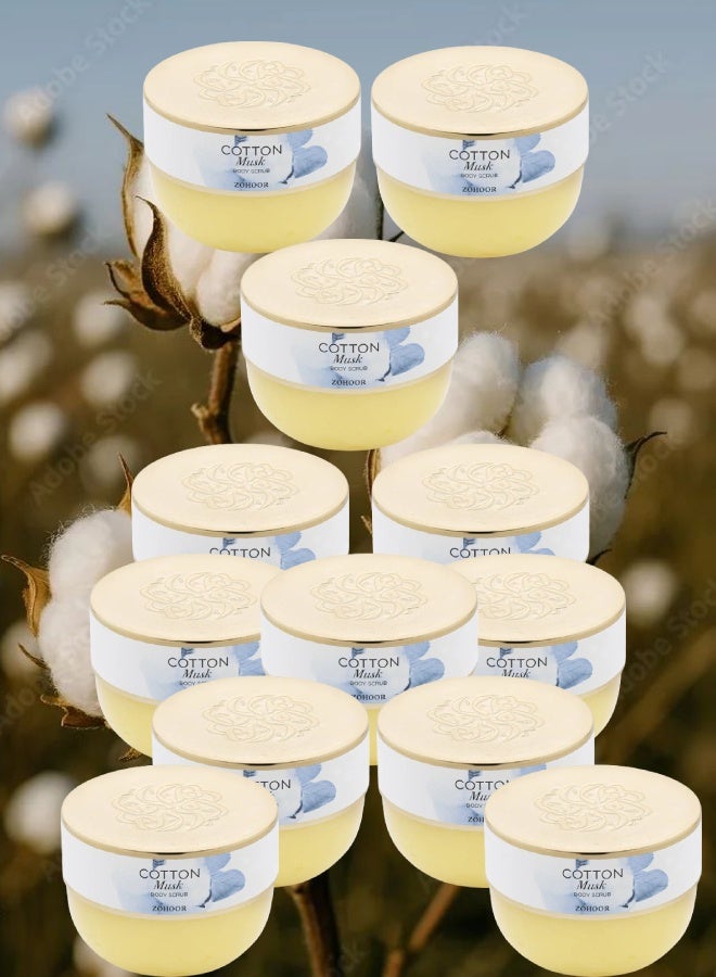 زهور الريف 12 قطع مقشر جسم كوتون مسك 250مل - Image 1