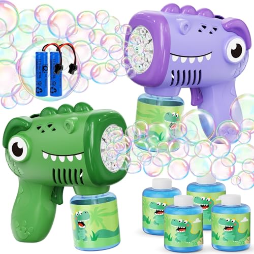 Yunaking Toys for Ages 38 Boys Girls Yunaking 2 Pack Bubble Machine Gun for Kids Rechargeable with Bubble Solutions Kids Toys Gifts for 3 4 5 6 7 8 Years Old Boy Girl Birthday Toy for Kid Toddlers Ages 46 - Image 1