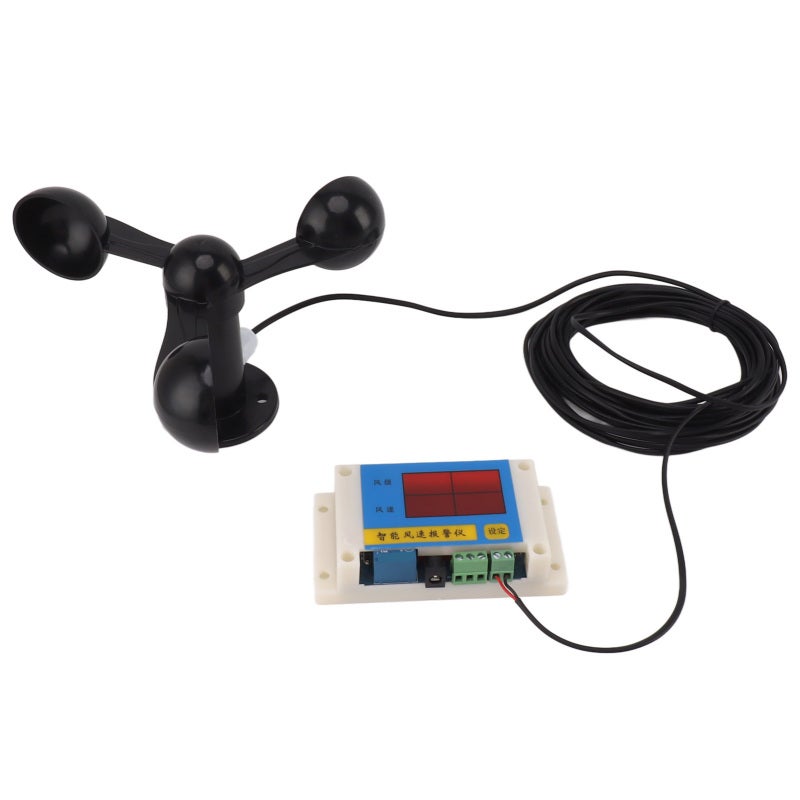 Tower Crane Anemometer: 3 Cup Wind Blade, High Accuracy, Anti Interference - Wide Measuring Range, Power Failure Memory Wind Speed Alarm for Outdoor Wind Measurement, Power Plant, Weather Station - Image 1