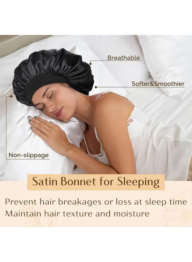 Pink Satin Hair Care Sleep Cap For All Hair Types Comfortable Breathable Night Wear - Image 3