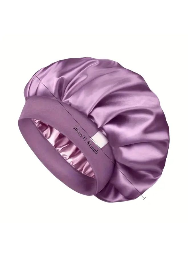 Pink Satin Hair Care Sleep Cap For All Hair Types Comfortable Breathable Night Wear - Image 1