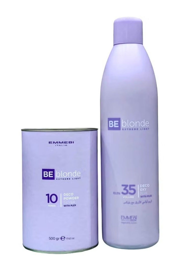 Hair lightening Powder  up to 10 Shades lighter  500 ml Oxygen Based lightening Cream  Strength 35 Volume  1000 ml