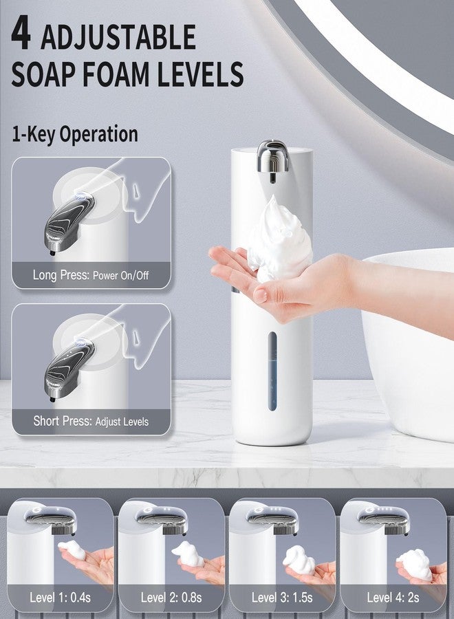 CHICLEW Automatic Foam Soap Dispenser 400ML, Rechargeable Liquid Hand Soap Dispensers Touchless with 4 Adjustable Levels, Motion Sensor Waterproof Wall Mount Foaming Soap Dispenser for Bathroom - Image 2