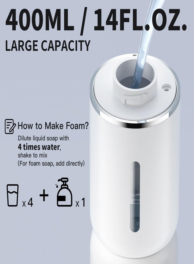 CHICLEW Automatic Foam Soap Dispenser 400ML, Rechargeable Liquid Hand Soap Dispensers Touchless with 4 Adjustable Levels, Motion Sensor Waterproof Wall Mount Foaming Soap Dispenser for Bathroom - Image 4