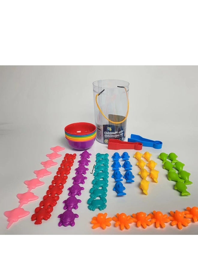 NIBEMINENT Counting Transport Matching Game with Sorting Cups, Color Classification and Sensory Training Preschool Educational Learning Toys Gift for Toddlers Kids Boys Girls Ages 3 4 5 6 + - Image 1