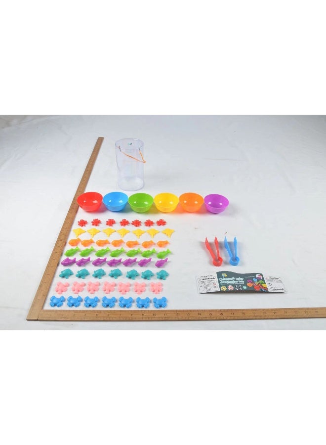 NIBEMINENT Counting Transport Matching Game with Sorting Cups, Color Classification and Sensory Training Preschool Educational Learning Toys Gift for Toddlers Kids Boys Girls Ages 3 4 5 6 + - Image 3