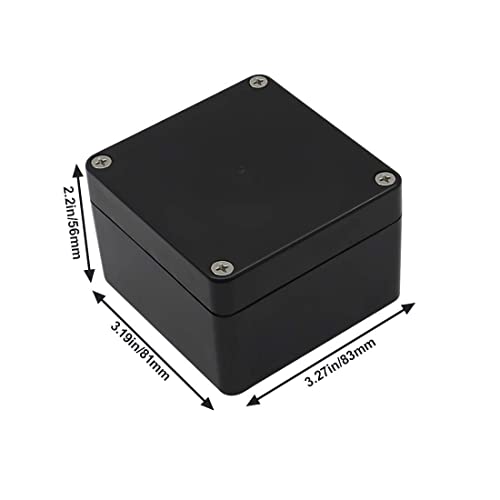 LeMotech Junction Box IP65 Waterproof Project Box Dustproof ABS Plastic Electrical Boxes Universal Enclosure for Electronic Black 3.29x 3.19x 2.2 inch (83 x 81 x 56mm)(Pack of 1) - Image 4
