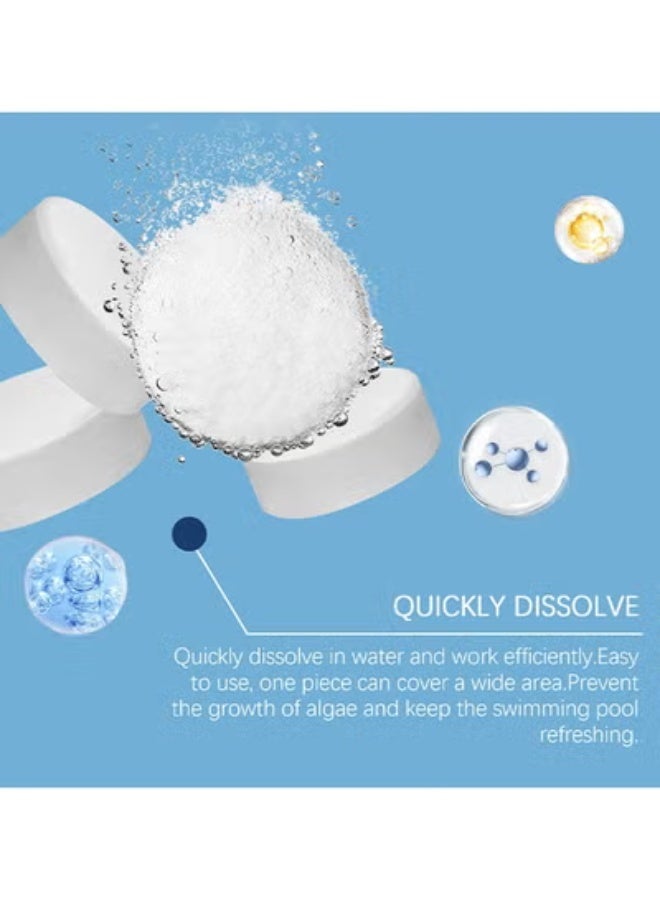 HOZONEX Multifunction Chlorine Tablets, Swimming Pool Effervescent Tablet And Applicator, Eliminates Bacteria And Algae, Makes Water Clean And Crystal Clear, Sanitizes And Protects, For Swimming Pool Disinfection (1 Bottle Tablet, 80G) - Image 4