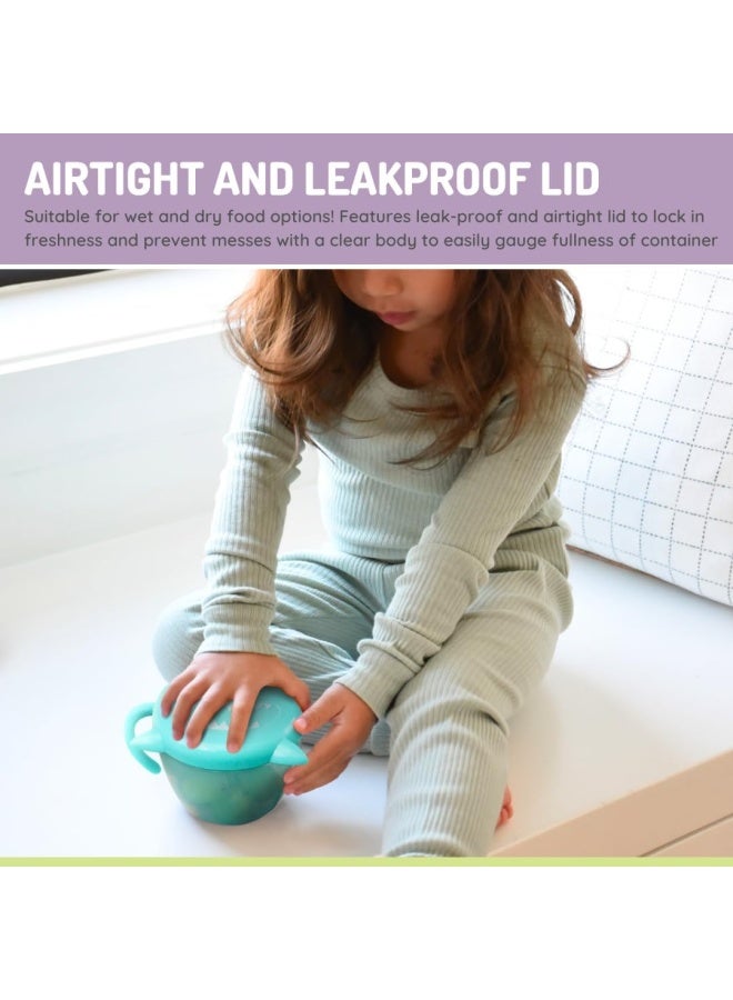 melii Snack Container for Kids - Shark Design Mess Free, Adaptable, and Easy to Hold with Removable Finger Trap - Perfect for Independent Snacking, Travel - BPA Free and Dishwasher Safe - Blue - Image 5