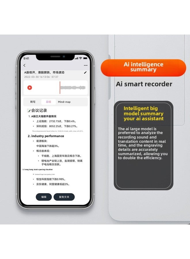 قلم تسجيل AI إلى ملخص ترجمة النص خريطة ذهنية متعددة الوظائف ChatGPT قلم تسجيل وقت الانتظار طويل اللون: أسود - السعة: 16 جيجابايت - Image 4