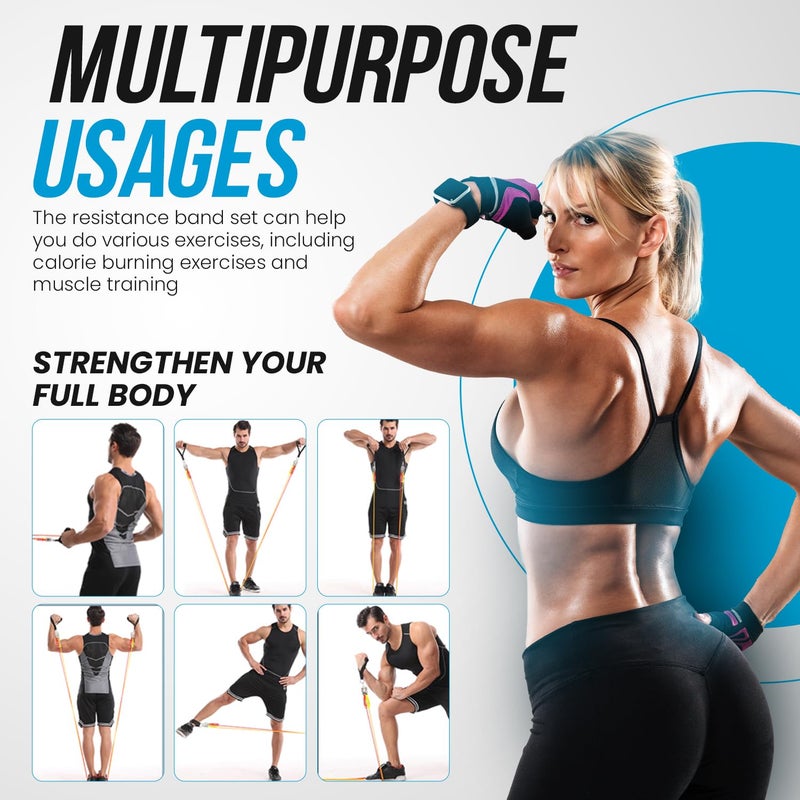 PORTENTUM Portentom Exercise Band with 5 Different Levels Up to 150 lbs Ideal for TRX or Home Gym Multi Coloured - Image 5